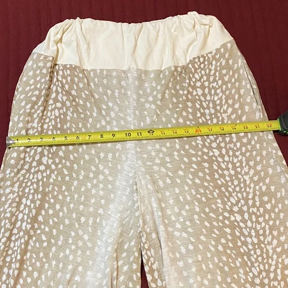 A Rare Bird Fawn Print High Waist Palazzo Pants L/XL - Picture 6 of 8